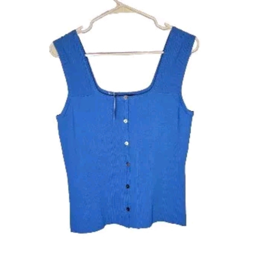 J.A.C Womans Sleeveless Tank Nwt Blue Size XL